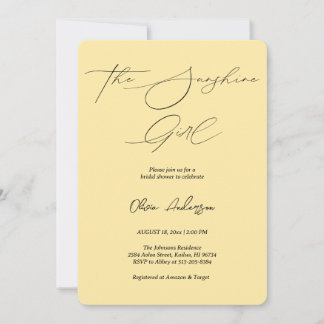 Convite Manteiga Amarela O Chá de panela Da Garota Sunshin