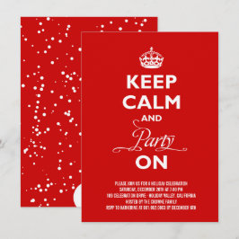 Convite Mantenha a Calma E Continue a Festa na Véspera de 