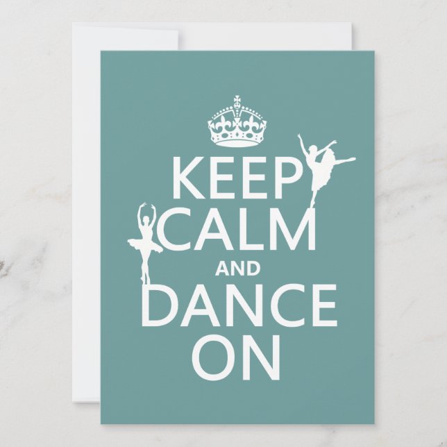 Convite Mantenha a calma e dance em (balé) (todas as (Frente)