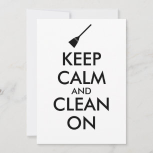 Convite Mantenha a calma e limpe no Broom personalizado
