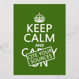 Convite Mantenha a calma e mencione suas fontes (em alguma
