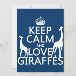 Convite Mantenha a calma e o amor Girafas - todas as cores