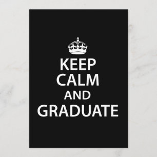 Convite Mantenha a calma e o Formando com uma graduação 
