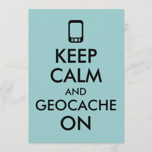 Convite Mantenha a calma e o geocache personalizados do GP