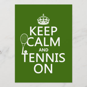 Convite Mantenha a calma e o tênis em (alguma cor do