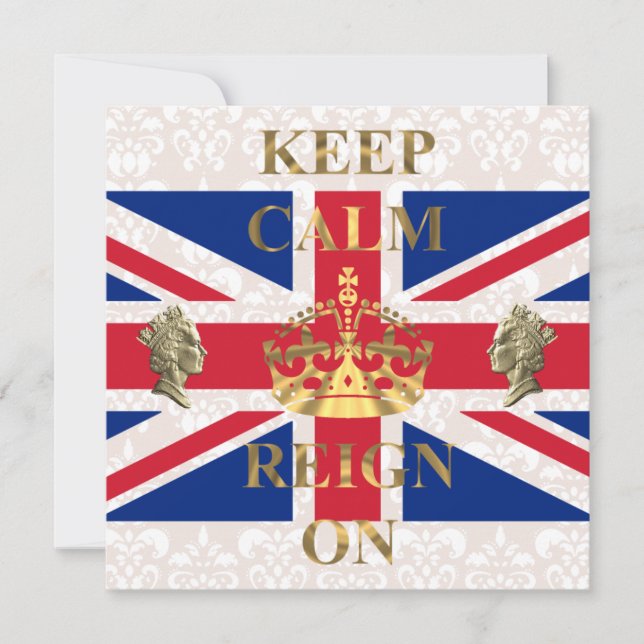 Convite Mantenha a calma e reine o jubileu real (Frente)