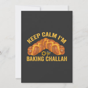 Convite Mantenha a Calma Estou Assando Challah Hanukkah Di