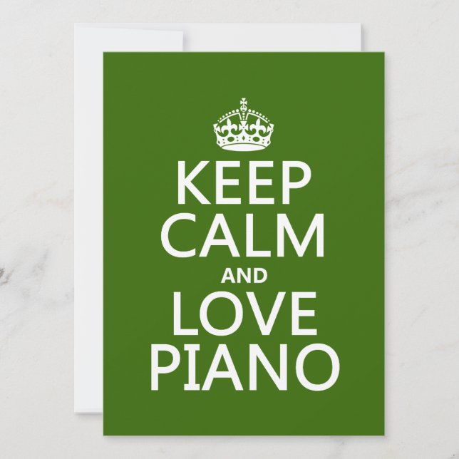 Convite Mantenha Calm and Love Piano (qualquer cor de fund (Frente)