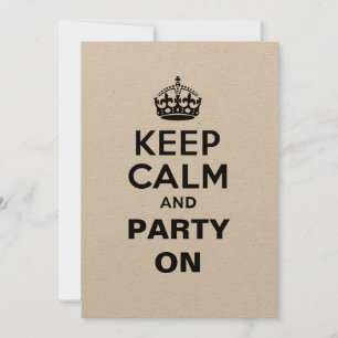 Convite Mantenha calma e festejar