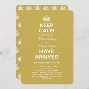 Convite Mantenha Calma Gêmeos Engraçados Bebê Sip E Veja o