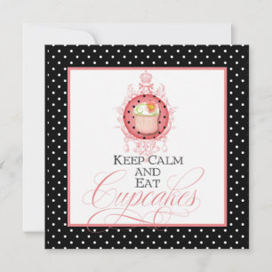 Convite Mantenha calmo & coma cupcakes - partido dezesseis