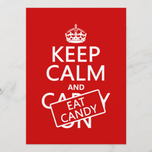 Convite Mantenha calmo e coma doces (personalize cores)