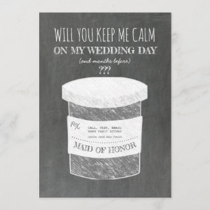 Convite Mantenha-me Calmo Engraçado, Madrinha de casamento