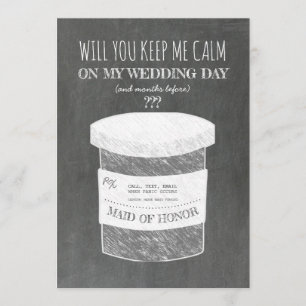 Convite Mantenha-me tranquilo, madrinha ou Madrinha de cas