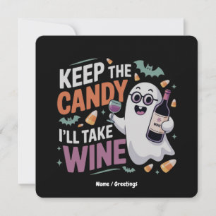 Convite Mantenha os Doces, Eu Ficarei com o Vinho Funny Ha