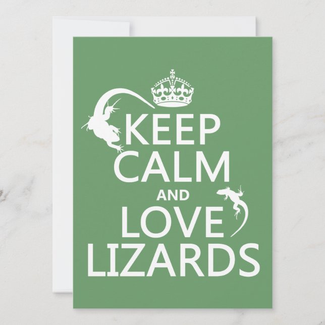 Convite Mantenha os Lagartos Calmos e de Amor - todas as c (Frente)