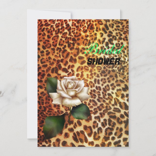 Convite Mantenha-se selvagem, rosas brancas-leopardo (Frente)
