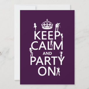 Convite Manter Calm and Party On (garotas da festa) (todas