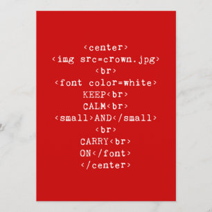 Convite Manter Calm e Carregar em html (em qualquer cor)