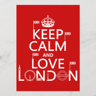 Convite Manter Calma e Amor Londres
