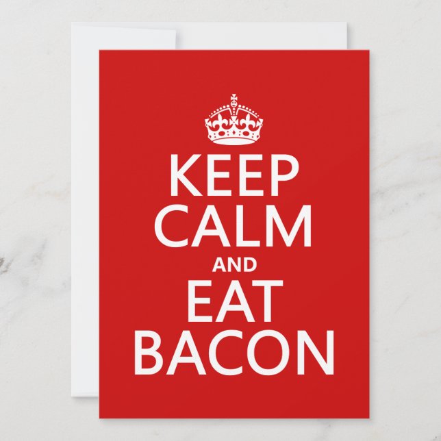 Convite Manter Calma e Comer Bacon (Frente)