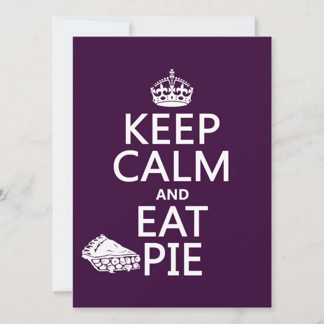 Convite Manter Calma e Comer Pizza (Frente)