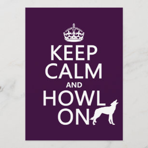 Convite Manter Calma e Howl On (lobos) (qualquer cor)