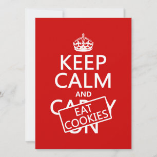 Convite Manter Calmo e Comer Cookies
