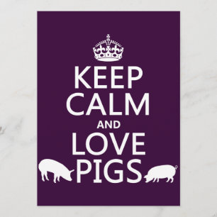 Convite Manter porcos calmos e amados (todas as cores)