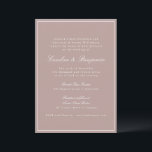 Convite Manuscrito Clássico Formal de Borda Dusty Mauve<br><div class="desc">Convite para Casamento Elegante de Script Clássico Tradicional Formal com Borda Estreita e Detalhes de RSVP Online em Mauve Dusty com Texto Branco</div>