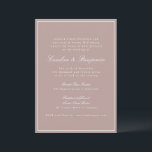Convite Manuscrito Clássico Formal de Borda Dusty Mauve<br><div class="desc">Convite para Casamento Elegante de Script Clássico Tradicional Formal com Borda Estreita e Detalhes de RSVP Online em Mauve Dusty com Texto Branco</div>