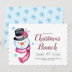 Convite Manuscrito De Neve Com Cor De Água De Brunch