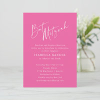 Manuscrito Minimalista Bat Moderno, Rosa Quente, M