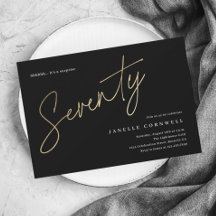 Manuscrito mínimo preto e 70 Dourado aniversário