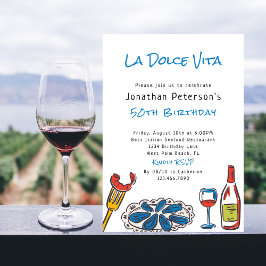 Convite Manuscrito Vinho De Marisco Italiano 50.o Aniversá