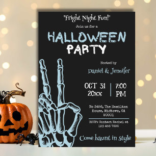 Convite Mão de Esqueleto Noite de Terror Festa de Hallowee