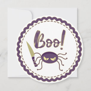 Convite Mão de faca com aranha Dia de as Bruxas engraçado