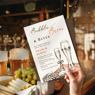 Convite Mão Desenhada Bolhas Cervejas e Petiscos Chá de Ca