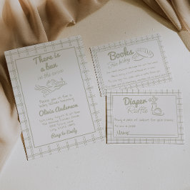 Convite Mão Desenhada Cupid Angel Bun No Chá de fraldas Fo