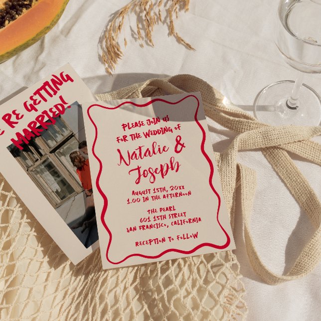 Convite Mão Escrita Colorida Branca Moderna Brilhante (Criador carregado)