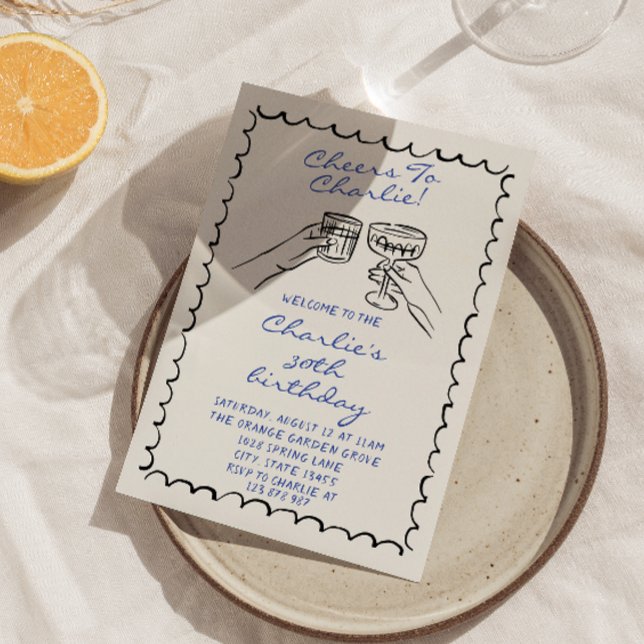 Convite Mão Masculina Escrita Desenhada Para Ele Festa de  (Criador carregado)