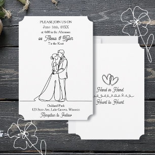 Convite Mão na Mão, Coração a Coração Casamento de Foto
