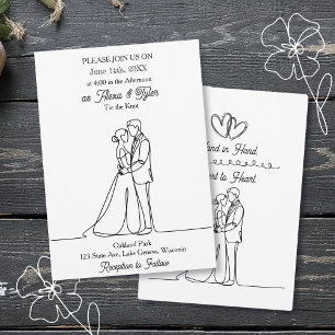Convite Mão na Mão, Coração a Coração Casamento de Foto