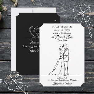 Convite Mão na Mão, Coração a Coração Foto de Casamento