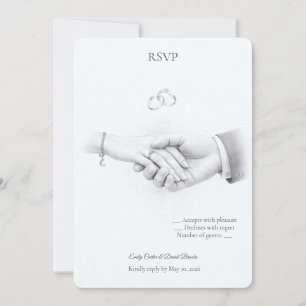 Convite Mão na Mão Minimalista Romântico RSVP