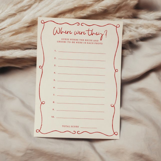 Convite Mão Vermelha Desenhada Onde eles estavam com a pla (Criador carregado)