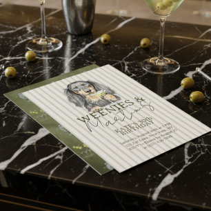 Convite Mãos Desenhadas e Martinis Dachshund