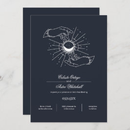 Convite Mãos Místicas Azuis Meias Celestiais