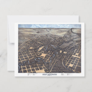 Convite Mapa Aéreo Antigo da Cidade de San Antonio, Texas,