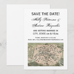 Convite Mapa Antigo de Paris, DIY BG V Save the Date